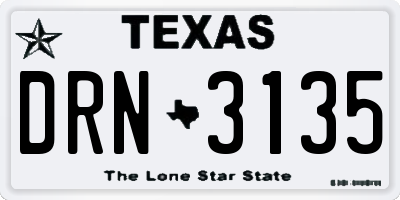 TX license plate DRN3135