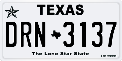 TX license plate DRN3137
