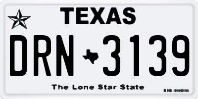 TX license plate DRN3139