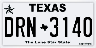 TX license plate DRN3140