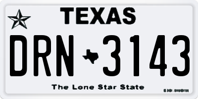 TX license plate DRN3143