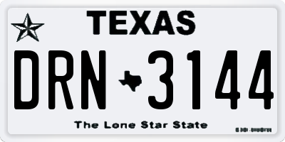 TX license plate DRN3144