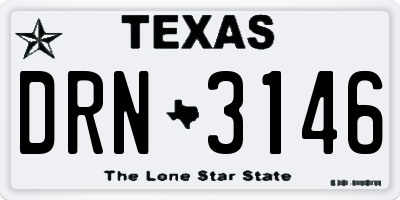 TX license plate DRN3146