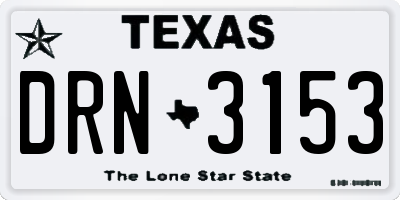 TX license plate DRN3153