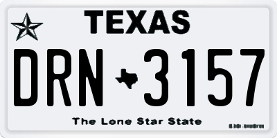 TX license plate DRN3157