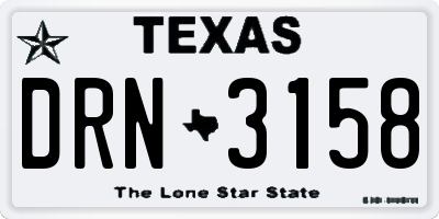 TX license plate DRN3158