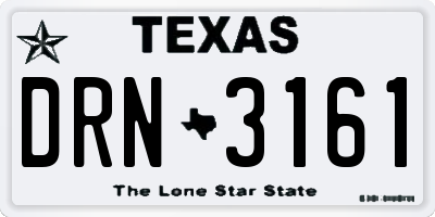 TX license plate DRN3161