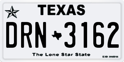 TX license plate DRN3162