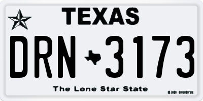 TX license plate DRN3173