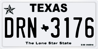 TX license plate DRN3176