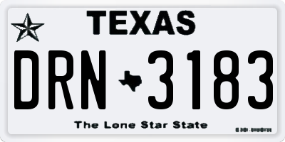 TX license plate DRN3183