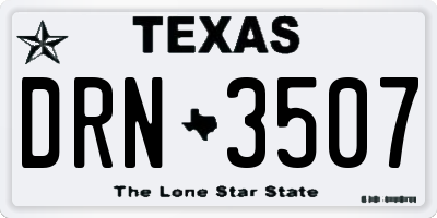 TX license plate DRN3507