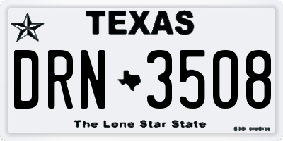 TX license plate DRN3508