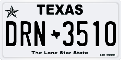 TX license plate DRN3510