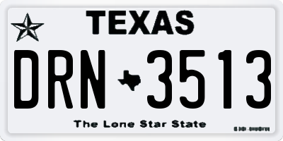 TX license plate DRN3513