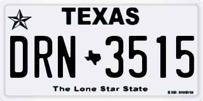 TX license plate DRN3515
