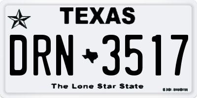 TX license plate DRN3517