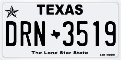 TX license plate DRN3519