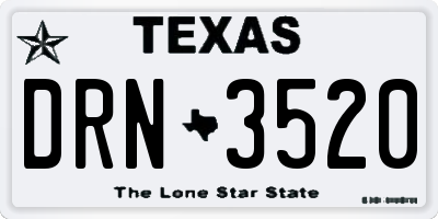TX license plate DRN3520