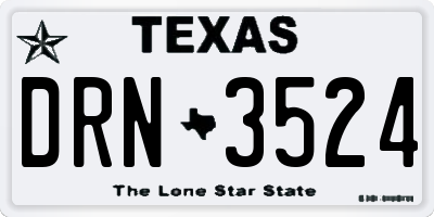 TX license plate DRN3524
