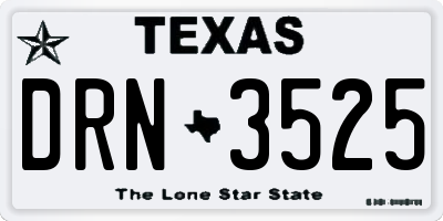 TX license plate DRN3525
