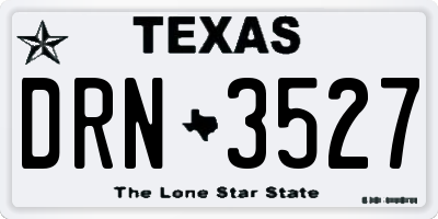 TX license plate DRN3527