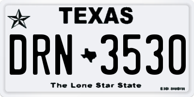 TX license plate DRN3530