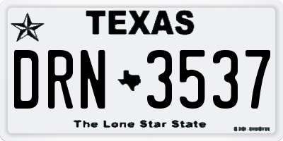 TX license plate DRN3537