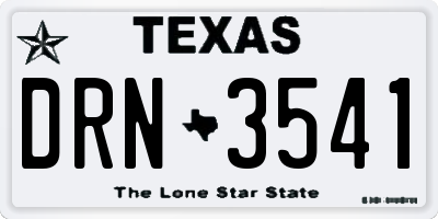 TX license plate DRN3541