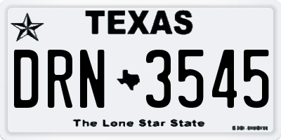 TX license plate DRN3545