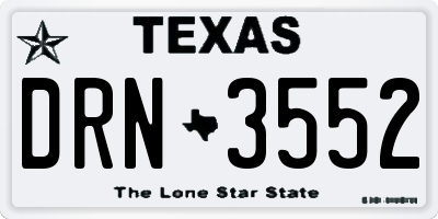 TX license plate DRN3552