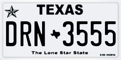 TX license plate DRN3555