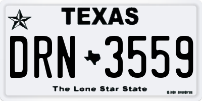 TX license plate DRN3559