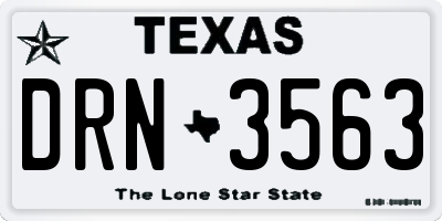 TX license plate DRN3563