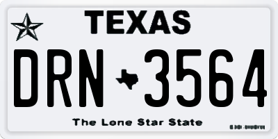 TX license plate DRN3564