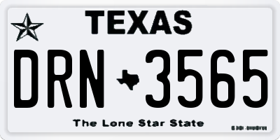 TX license plate DRN3565