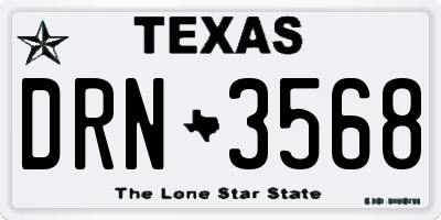 TX license plate DRN3568