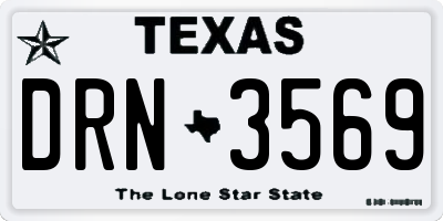 TX license plate DRN3569