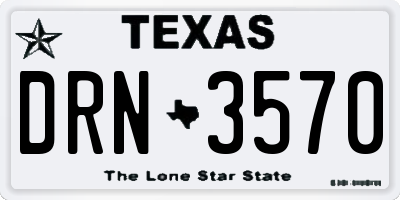 TX license plate DRN3570
