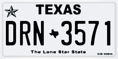 TX license plate DRN3571