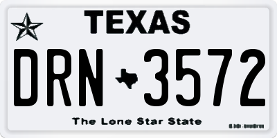TX license plate DRN3572