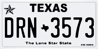 TX license plate DRN3573