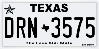 TX license plate DRN3575