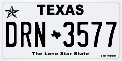 TX license plate DRN3577
