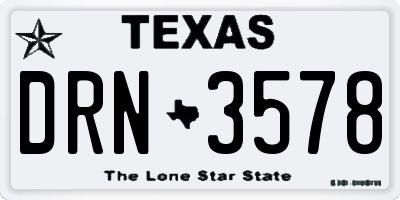 TX license plate DRN3578