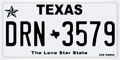 TX license plate DRN3579