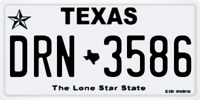 TX license plate DRN3586