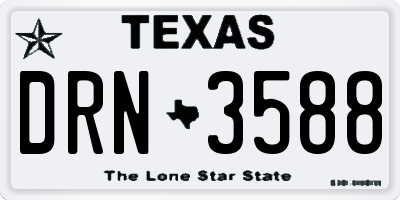 TX license plate DRN3588