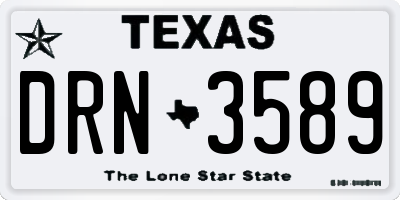 TX license plate DRN3589