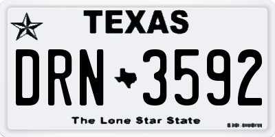 TX license plate DRN3592